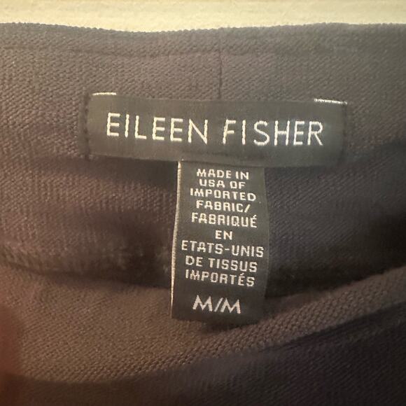 Eileen Fisher Pull On Pants sz M Gray Straight Leg Washable Stretch Crepe Pant - Picture 3 of 5